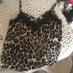Nordstrom Bp leopard lace trim tank